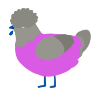 A orchid and ash chicken with a head pattern