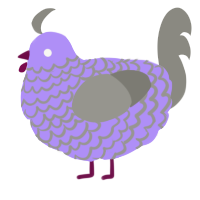 A lilac and ash chicken with a lace pattern