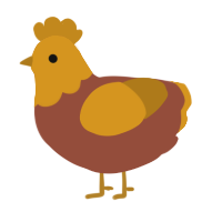 A russet and ochre chicken with a head pattern