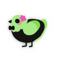 A sable and gluppy chicken with a head pattern
