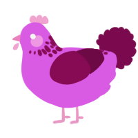 A orchid and wine chicken with a neck-speckle pattern