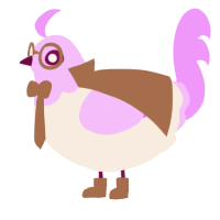 Detective Neapol, a cream and lavender chicken with a head pattern
