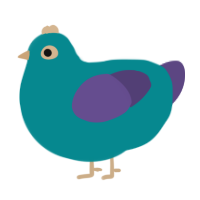 A teal and overcast chicken