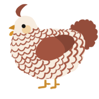 A cream and russet chicken with a lace pattern
