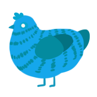 Nvidia Mint, a sky and sea chicken with a bar pattern