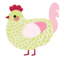 A lemon and rose chicken with a lace pattern