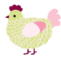 A lemon and rose chicken with a lace pattern
