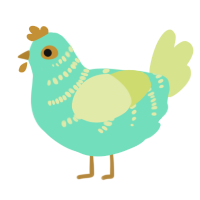 A mint and lemon chicken with a half-bar pattern