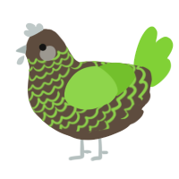 A bark and grass chicken with a lace pattern