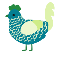 A sea and apple chicken with a lace pattern