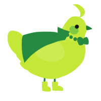 A lime chicken with a neck-speckle pattern