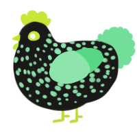 A sable and spring chicken with a speckle pattern