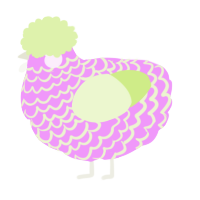 A lavender and apple chicken with a lace pattern