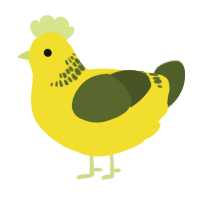 A yellow and olive chicken with a neck-band pattern