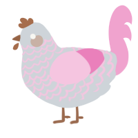 A mist and pink chicken with a lace pattern
