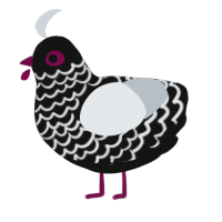 (unnamed), a black and mist chicken with a lace pattern