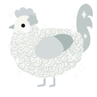 A white and silver chicken with a double-lace pattern