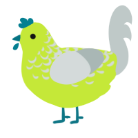 Lime Ginger Slushy, a lime and silver chicken with a half-lace pattern