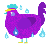 A amethyst and violet chicken with a double-lace pattern