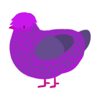 A amethyst and overcast chicken with a double-lace pattern