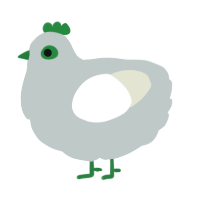 A silver and white chicken