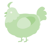 A gluppy chicken with a head pattern