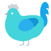 A aqua and sky chicken