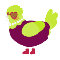 A wine and lime chicken with a head pattern