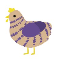 A beige and overcast chicken with a bar pattern