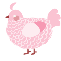 A rose chicken with a lace pattern