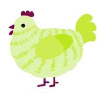 A apple and lime chicken with a bar pattern