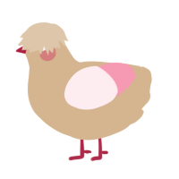 A beige and rose chicken