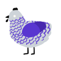 Grand Larceny, a mist and indigo chicken with a lace pattern