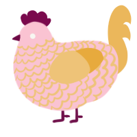 Ney, a rose and honey chicken with a lace pattern
