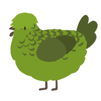A chartreuse and olive chicken with a half-lace pattern