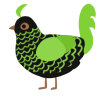 Monster Energy, a black and grass chicken with a lace pattern