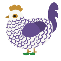 Fine China, a white and overcast chicken with a lace pattern