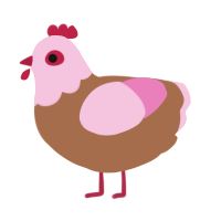 neapolitan, a brown and pink chicken with a head pattern