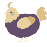 A overcast and beige chicken with a head pattern
