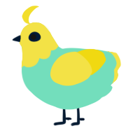 (unnamed), a mint and yellow chicken with a head pattern