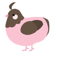 A rose and bark chicken with a head pattern