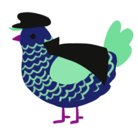 A navy and spring chicken with a lace pattern