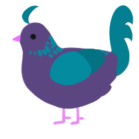 A overcast and sea chicken with a neck-speckle pattern