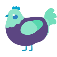 A overcast and mint chicken with a head pattern