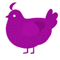 A plum chicken with a lace pattern
