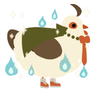A cream and bark chicken
