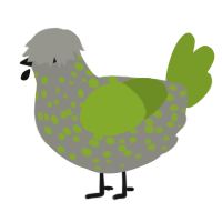 (unnamed), a ash and chartreuse chicken with a speckle pattern