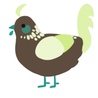 A bark and apple chicken with a neck-speckle pattern