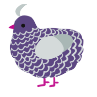 A overcast and silver chicken with a lace pattern