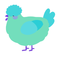 A mint and aqua chicken